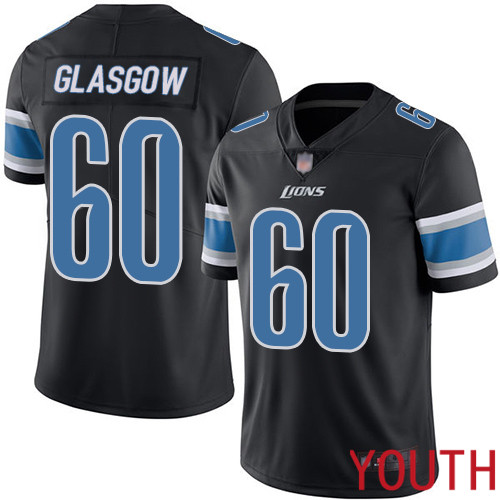 Detroit Lions Limited Black Youth Graham Glasgow Jersey NFL Football #60 Rush Vapor Untouchable